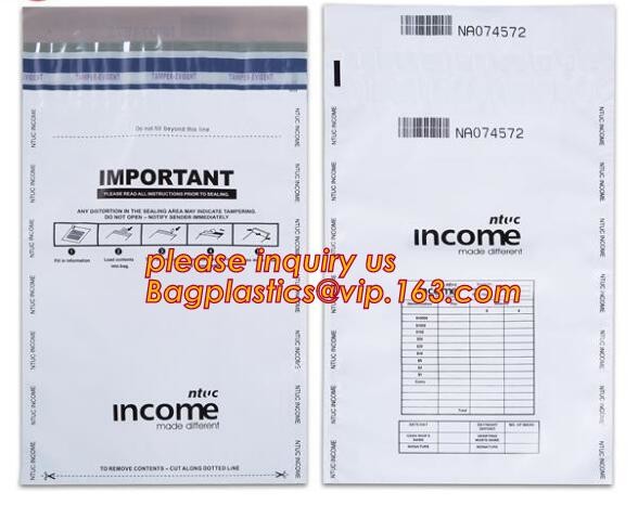 tamper proof sealing bags;security police bag;security bank coin bag, Custom Printed Self Adhesive Sealing Bank Money St
