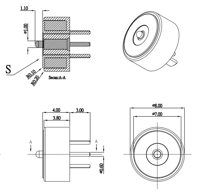 White Magnetic Pogo Pin Connectors 2 Pin Male And Female Connector 8.0mm