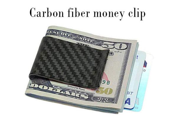 Buy cheap Black Light Weight Glossy Carbon Fiber Money Clips Wallets from wholesalers