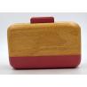 Buy cheap Handmade Acrylic Splic Wooden Box Clutch Pink Stripe And Closure For Women from wholesalers
