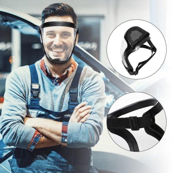 Black Full Face Protective Face Shield Clear Anti Fog Face Shield High Definition