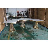 Buy cheap Small Waist Base MDF Table Top Half Moon Dining Table Set Stainless Steel Frame product