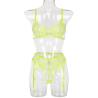 Buy cheap Lace Mesh Sexy Mature Lingerie S-L bodysuit lingerie Erotic Breathable 3 Piece Bra Set from wholesalers