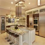 Modular Solid Wood Kitchen Cabinets Paint Door Finish Blum / Dtc Hardware