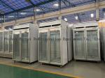 Supermarket double door upright freezer glass door display refrigerator freezer