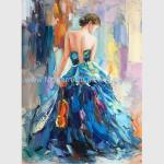 Buy cheap Palettle Knife Female Oil Painting Colorful Woman Abstract Canvas Art from wholesalers