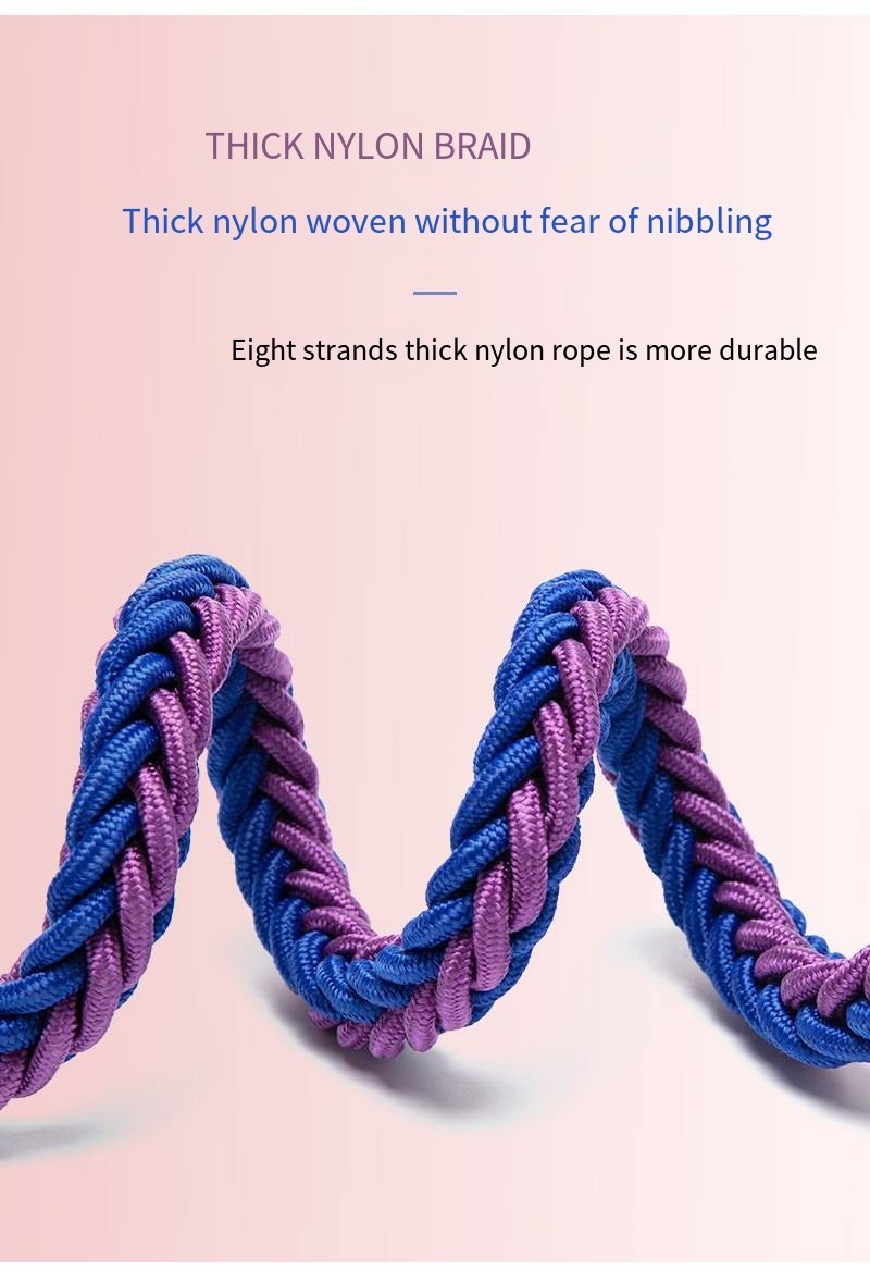 Pet Adjustable Collar Dog Anti Impact Eight Strand Nylon Braided Leash