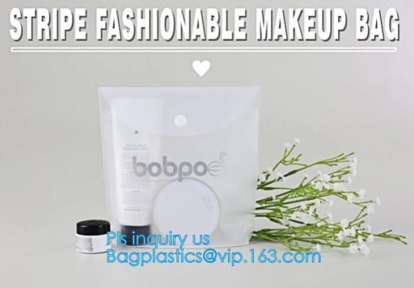 Buy cheap PVC Makeup bag Organiser Black Frosted translucence plastic pvc bag transparent bag, korean cosmetic bag makeup, handle from wholesalers