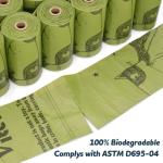 100 Biodegradable Dog Poop Bags , Biodegradable Cat Litter Waste Bags