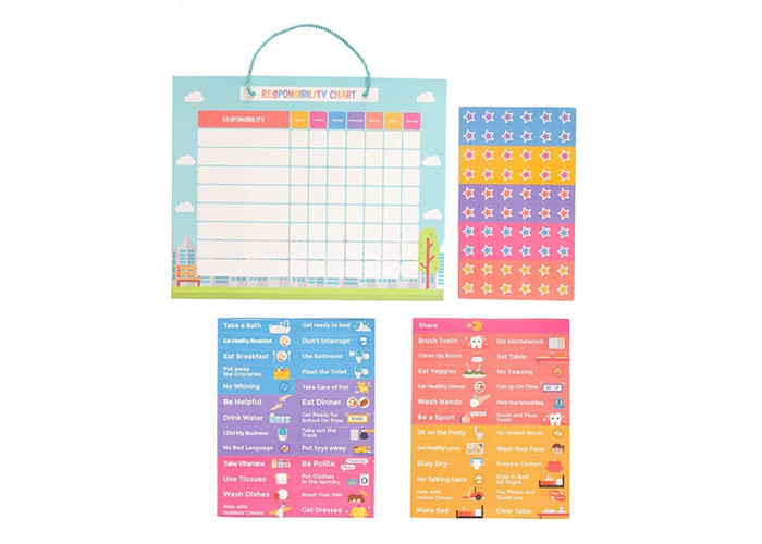 16"x12" Magnetic Whiteboard Chore Reward Chart w/Dry Erase for 3 Kids