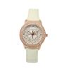 Buy cheap Ladies Top Quality Vogue Steel Wrist Watches with Genuine Leather Strap and flower diamonds dial OEM from wholesalers