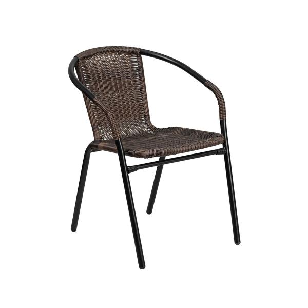 73cm Height 53cm Width PE Rattan Chair , Rattan Wicker Garden Chair Commercial