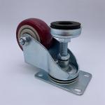5 Inch Adjustable Foot Red Polyurethane Caster Wheels