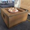 Buy cheap 800mm Garden Heater Rustic Corten Steel Natural Gas Square Fire Table from wholesalers