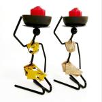 Banquet Party Snack Dish Tableware Stand Iron Candlestick African Woman