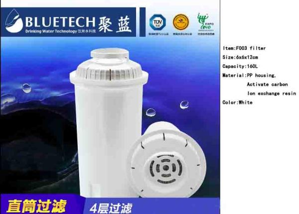 Buy cheap White Free BPA Lead Removal Water Filter For Pitchers With 160l Lifetime from wholesalers