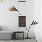 Modern Simple Living Room table Lamp Floor Lamp Iron Villa Flamingo Leaf Shape
