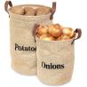 Buy cheap Onions Potato Printed Jute Bags Storage Bags With Leather Handle from wholesalers