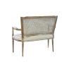 Buy cheap Event linen upholstery rattan back wedding sofa handcrafted wood frame with carved sofa furniture from wholesalers
