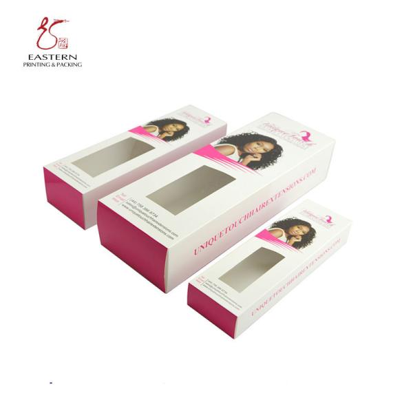 Buy cheap CMYK Custom Printed Hang Cosmetic Packaging Paper Box For Hair Extension from wholesalers