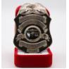 Buy cheap Black Painting Shinny Silver Plating Unique Shape police name badge from wholesalers