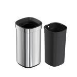 30L Stainless Steel Waste Bin Household Open Top Big Capacity Trash Can with
