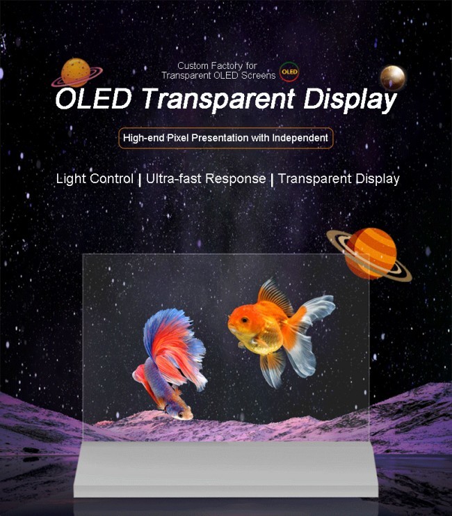 4K Advertising OLED Transparent Digital Display Screen with Aluminum Alloy Frame and Pen/Finger Touch Writing Method