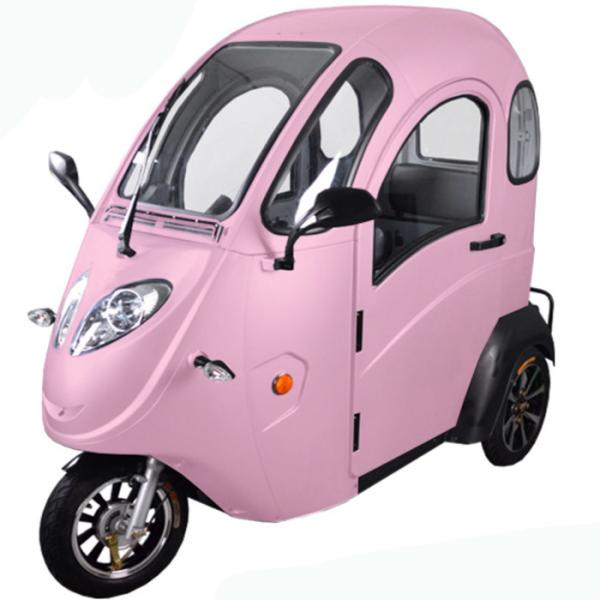 Buy cheap Pink Enclosed Cabin 3 Wheels Electric Car 25km/H Corrosion Resistance from wholesalers