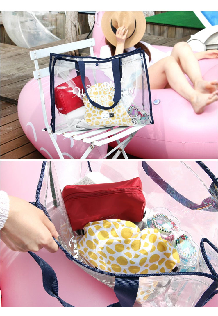 Wholesale clear PVC Waterproof Shopping Bag Transparent Hand Bag