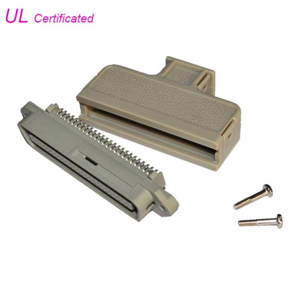 Tyco 180 Degree Male Centronic Solder 50 Pin Connector With Plastic Cover