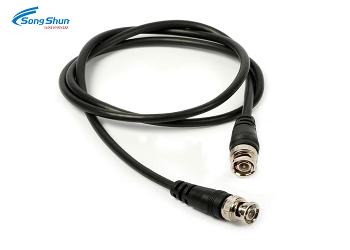 Coaxial Cctv BNC Male Plug Custom RF Cables , RG58 KSR195 Jumper Cable Assembly