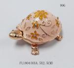 Turtle trinket jewelry box petwer metal jewelry box enamel decoration gifts box