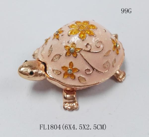 Buy cheap Turtle trinket jewelry box petwer metal jewelry box enamel decoration gifts box from wholesalers