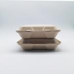 3 Compartment Biodegradable Clamshell Food Containers 9 Inch Greaseproof