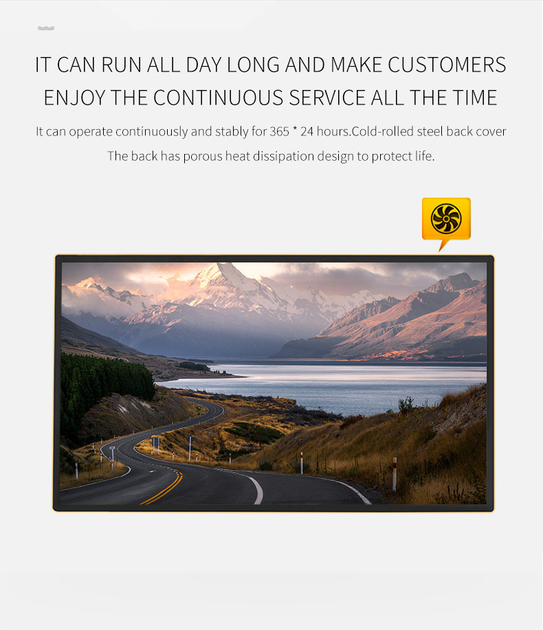 50 Inch 65 Inch 350cd/M2 Wall Mounted LCD Display For Advertising