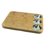 Buy cheap Kitchen Moso Bamboo Butcher Block With Stainless Steel Bowls OEM from wholesalers