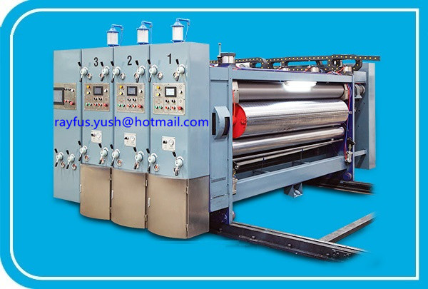 1 ~ 5 Colors Printing Flexo Printer Slotter Die Cutter Vibrator Stacker Lead Edge Feeder
