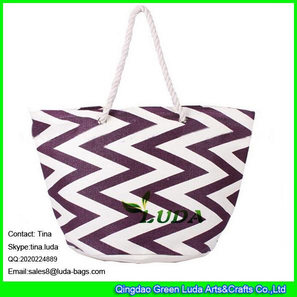 Buy cheap LUDA chevron weave print beach bags large fashion straw lady bags from wholesalers