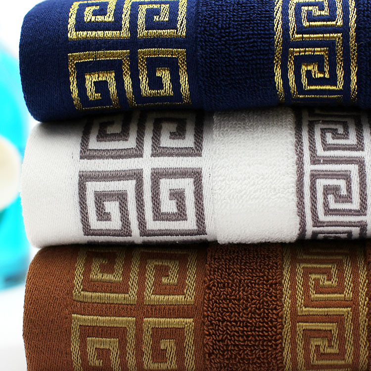 Customer Logo Quick Drying Towel Dark Tone Jacquard Bath Towel Gift Set for Household