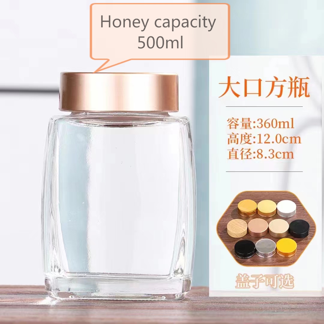 180ml 500ml 700ml Round Glass Cream Honey Jar with Round Shape and Glass Material