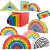 Buy cheap Brown 18cm Rainbow Wooden Building Blocks Toy Creative Educational from wholesalers