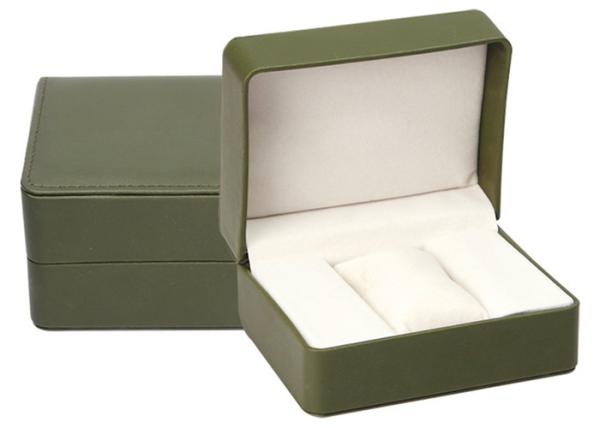 Buy cheap High End Green Leather Single Watch Box Embossing Logo Craft Custom Size from wholesalers