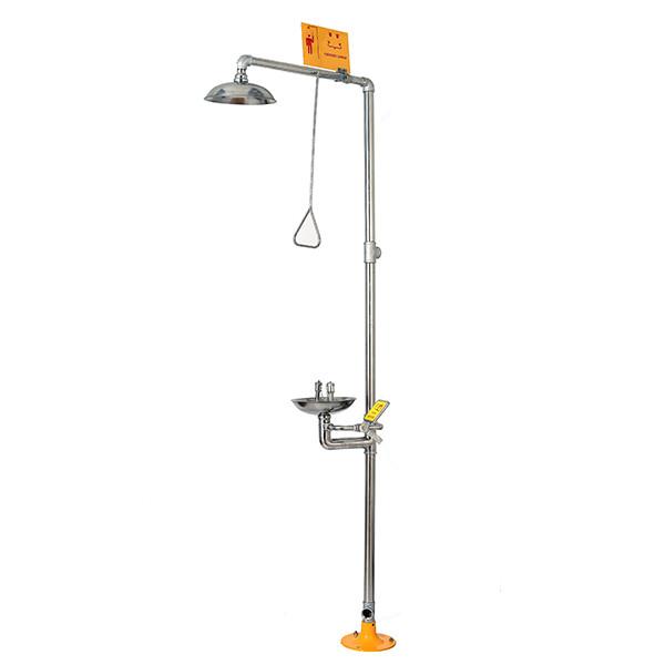 Stainless Steel Emergency Shower And Eye Wash Station Non Adjustable Standard