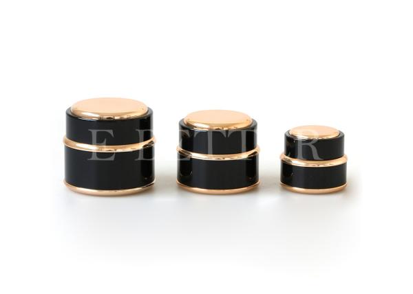 Buy cheap 15g 30g 50g luxury black double wall plastic cosmetic jar for uv nail polish from wholesalers