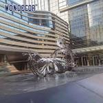 Large Outdoor Square Stainless Steel Abstract Sculpture Metal Casting Wave And
