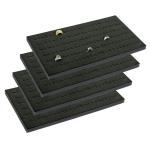 PU Velvet Foam Box Inserts Black / White , Jewelry Box Foam Protective