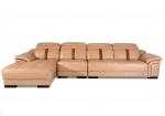 Buy cheap Durable Leather Sectional Sofa Bed Solid Wood Frame High Cushion from wholesalers