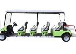 Green Electric Sightseeing Limousine Golf Cart Dealer 72V Lithium Battery