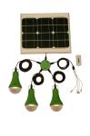 50000h Long Life Camping 15W Mini Solar Power System With 3 Bulbs