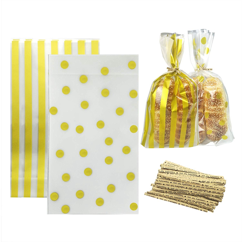 Germ Proof Colorful Cello Treat Bags Recyclable With Twist Ties